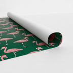 Flamingo in Santa Hat  |  Green